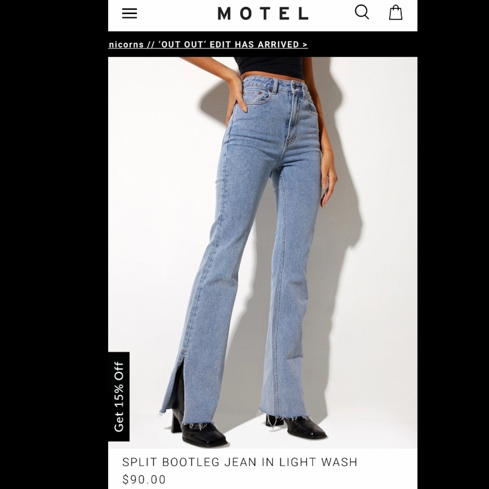 NWT! Split Bootleg Jeans from MOTEL ROCKS